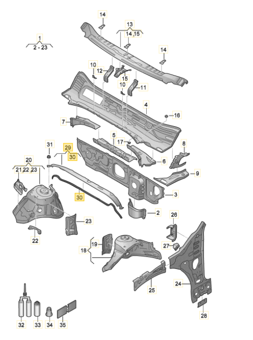 CUPRA LEON 2023 WATER BOX FRONT PANEL 5FA805275C