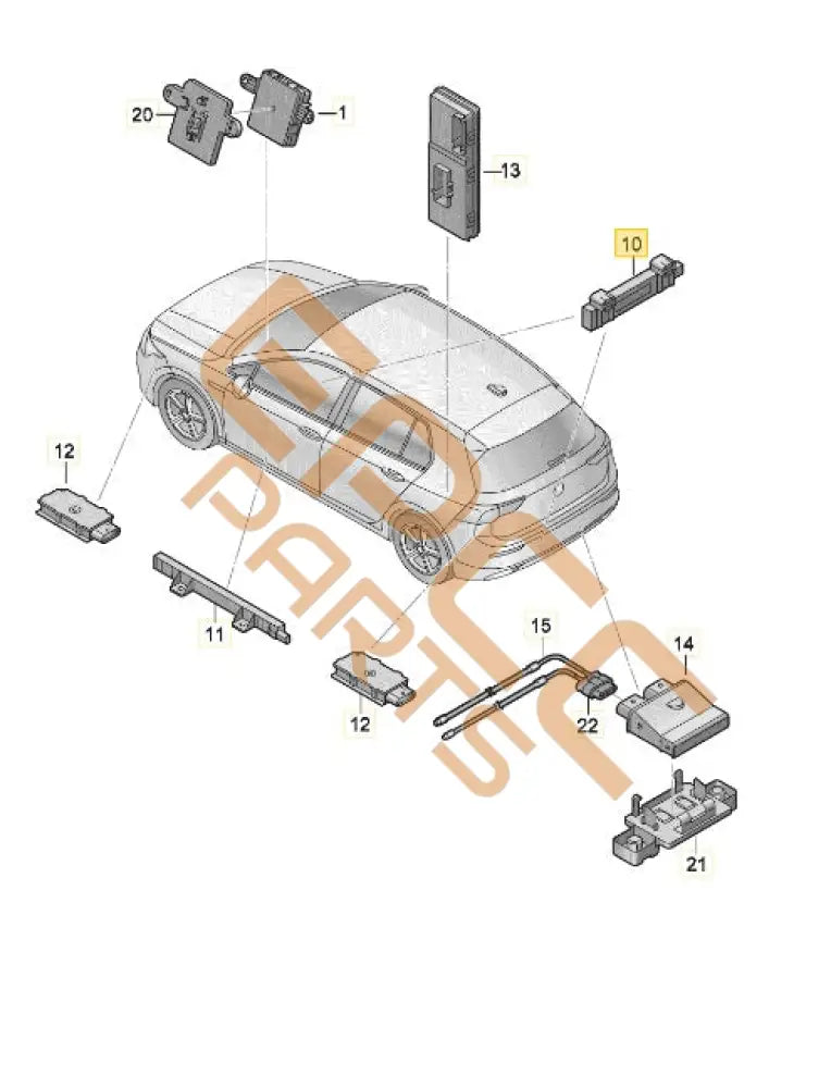 SEAT CUPRA AERIAL FOR ACCESS AND START AUTHORISATION (KESSY) CENTRE CONSOLE 5WA962132