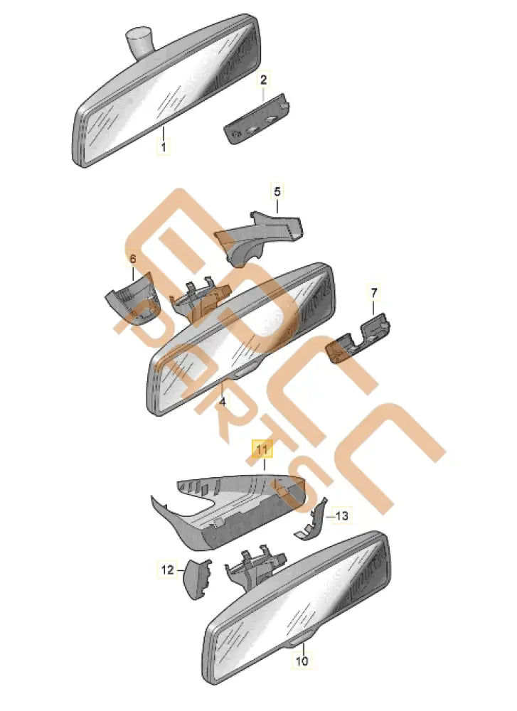 CUPRA ATECA INTERIOR MIRROR TRIM ASSIST 575868437B Mirrors