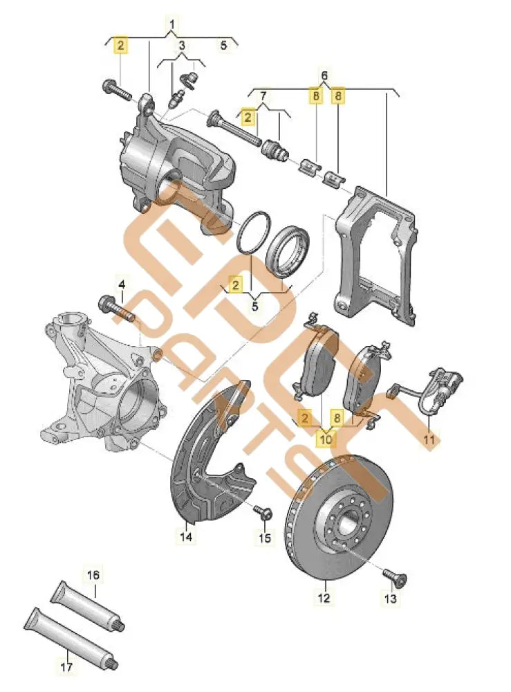 SEAT CUPRA BORN 2023 1 SET OF BRAKE PADS FOR DISK BRAKE (FRONT) 1EA698151P 1EA615115K