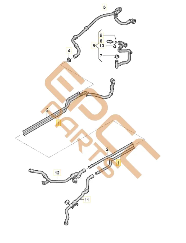 CUPRA BORN 2023 COOLANT PIPE 1EA121064 Coolant