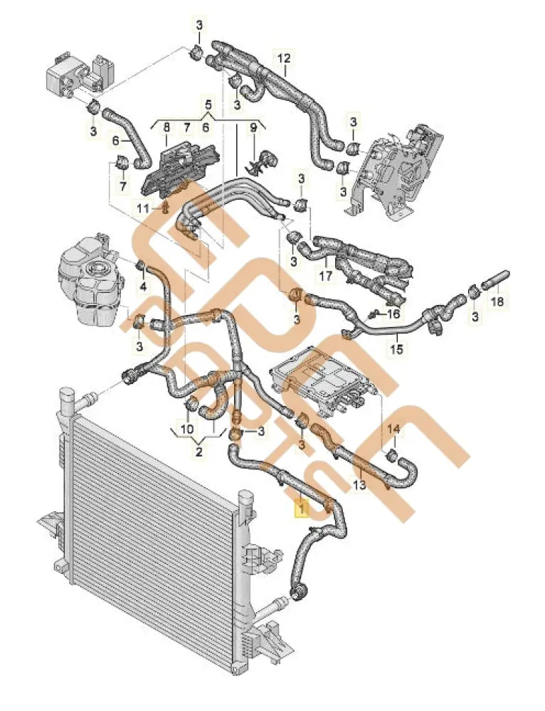 CUPRA BORN 2023 COOLANT HOSE 1EA121051S Coolant