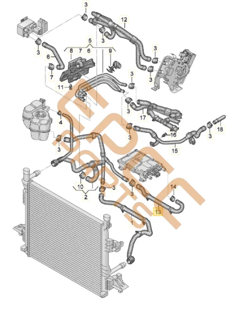 CUPRA BORN COOLANT HOSE 1EA121096 Coolant