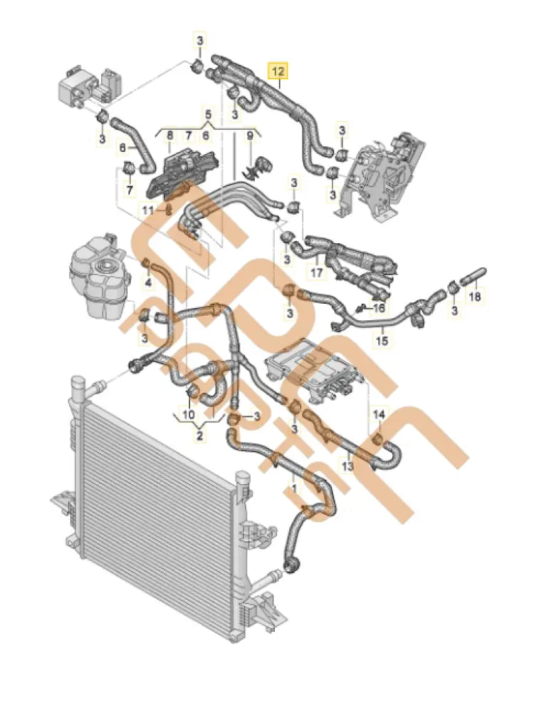 CUPRA BORN COOLANT HOSE 1EA121157K