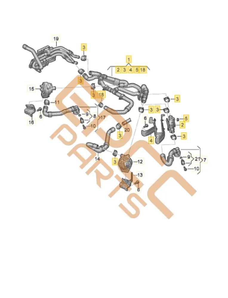 CUPRA BORN COOLANT HOSE 1EA121621G 1EA122049AQ