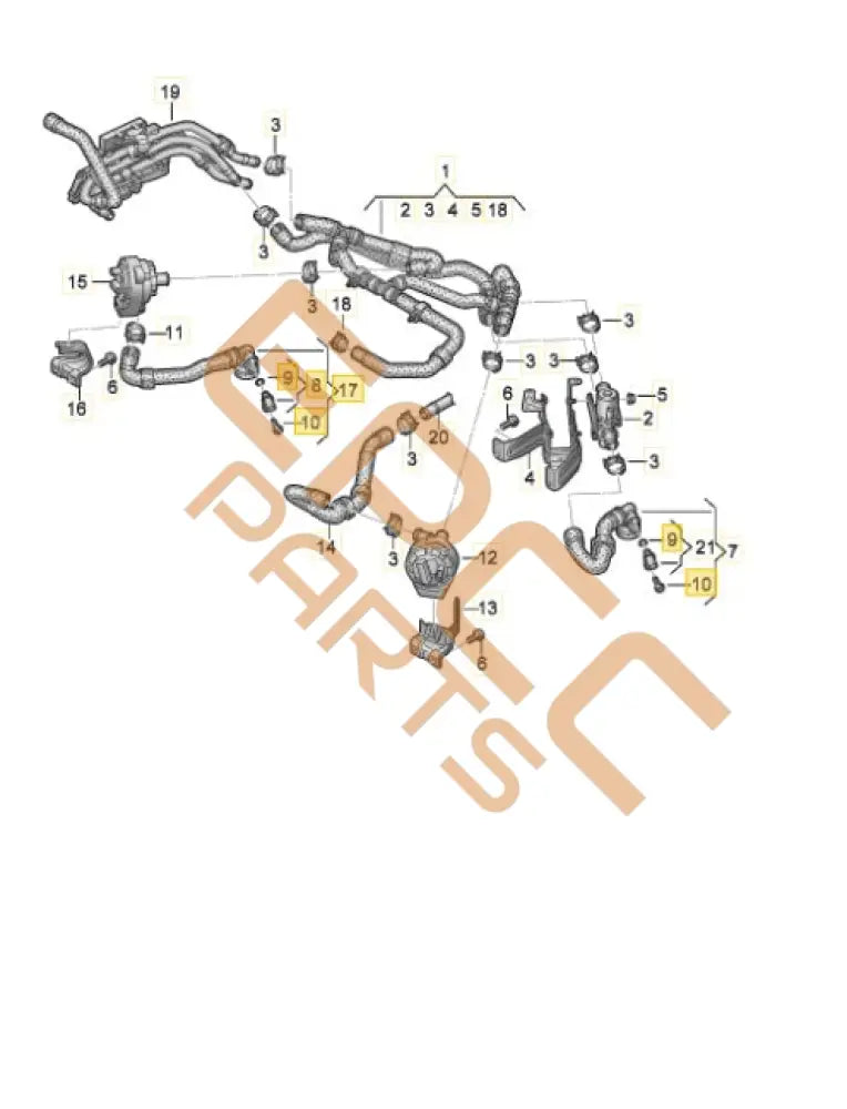 CUPRA BORN 2023 COOLANT HOSE WITH QUICK RELEASE COUPLING 1EA121036F Coolant