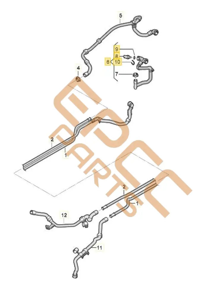 CUPRA BORN 2023 COOLANT HOSE WITH QUICK RELEASE COUPLING 1EA121053E Coolant