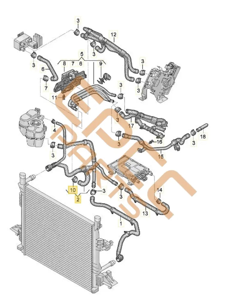 CUPRA BORN 2023 COOLANT HOSE WITH QUICK RELEASE COUPLING 1EA122101DC Coolant