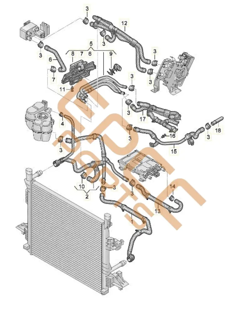 CUPRA BORN 2023 COOLANT PIPE 1EA121045D Coolant