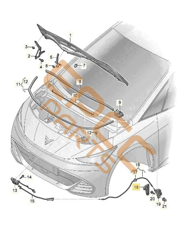 CUPRA BORN 2023 GRIP FOR LID LOCK CABLE 3C2823533