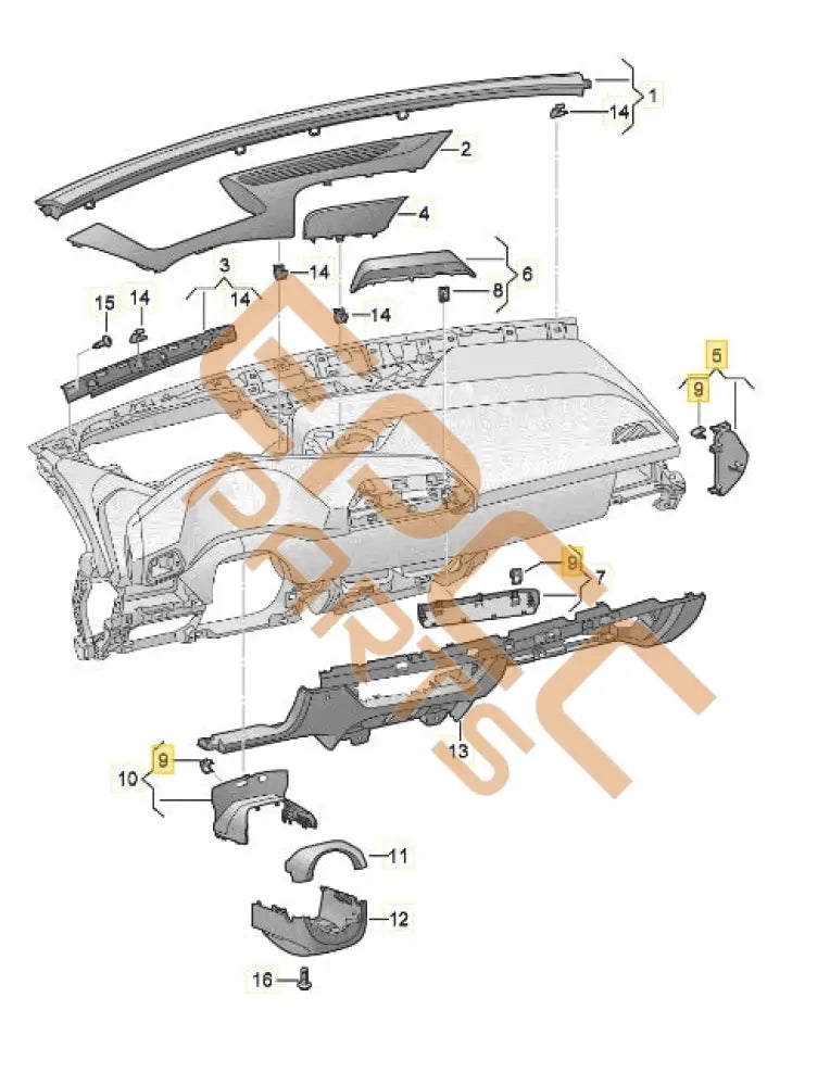 CUPRA BORN 2023 INTERIOR DASHBOARD END TRIM CAP COVER (RIGHT) 10H857036A Dash