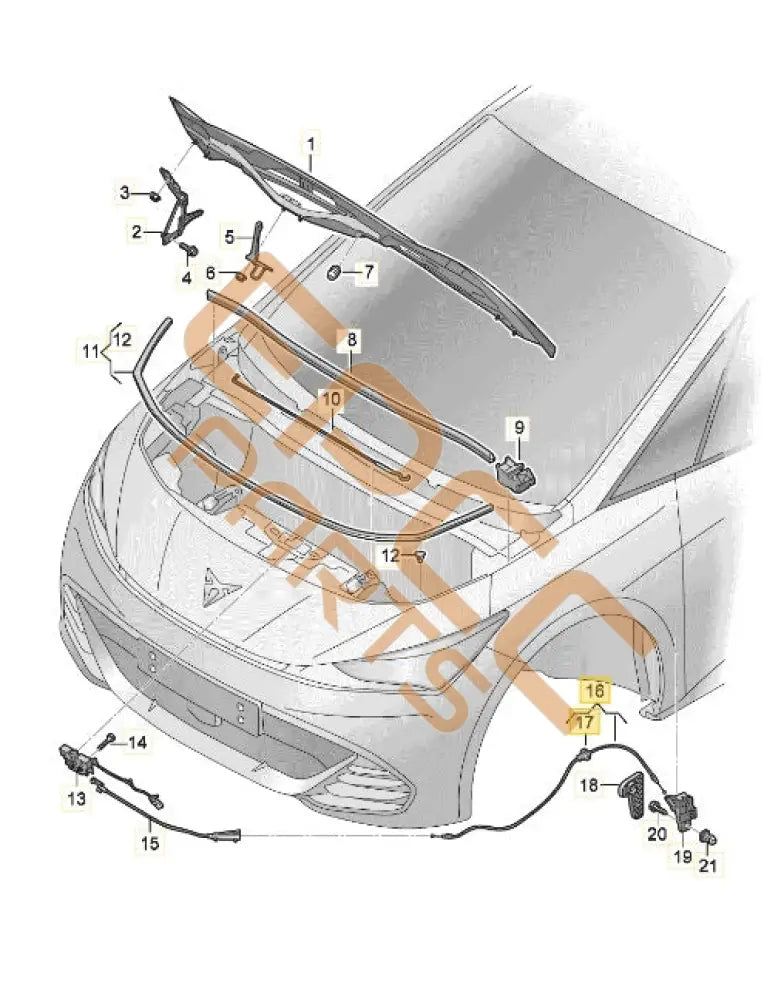 CUPRA BORN 2023 LID LOCK CABLE 10A823535A