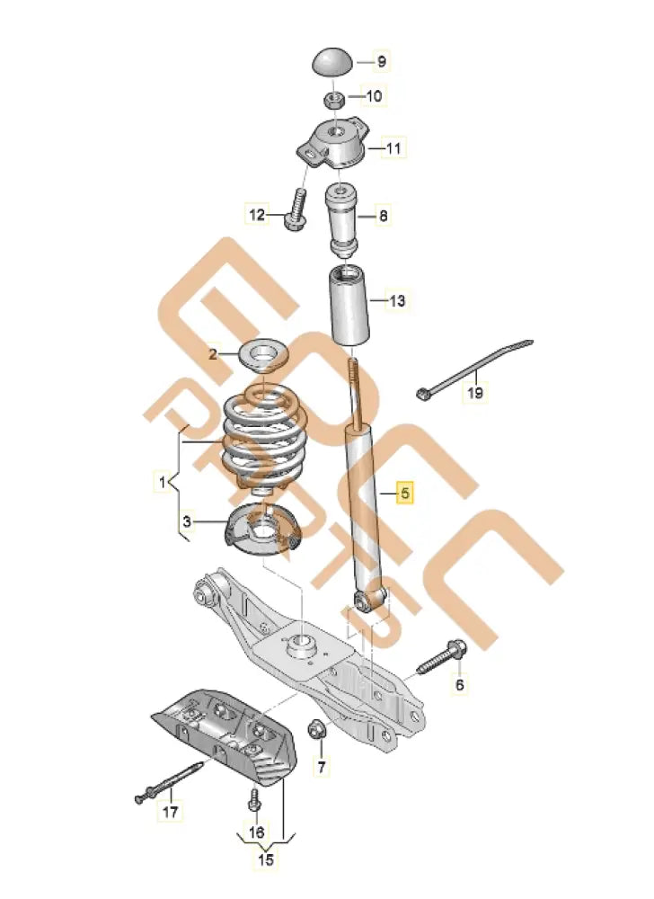 CUPRA BORN REAR GAS SHOCK ABSORBER 1EA513029AJ 1EA512011AL