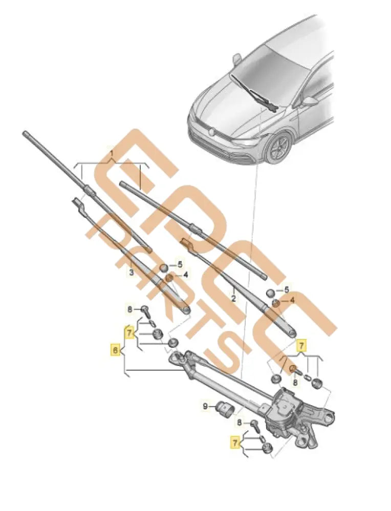 SEAT CUPRA BORN 2023 WIPER MOTOR 10A955113A 10A955119A