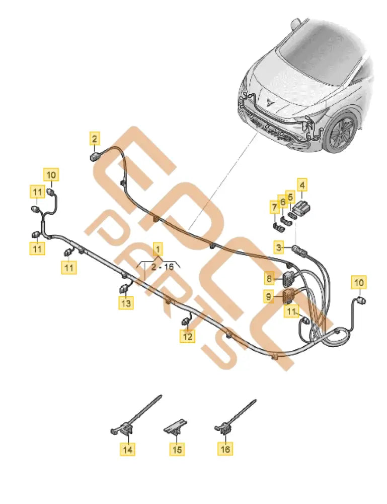 CUPRA BORN WIRING SET FOR BUMPER 10E971095G