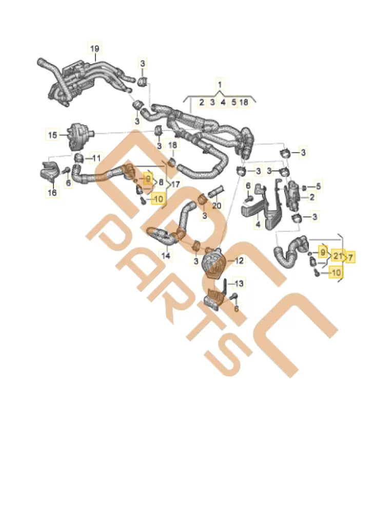 CUPRA BORN COOLANT HOSE WITH QUICK RELEASE COUPLING 1EA121054D