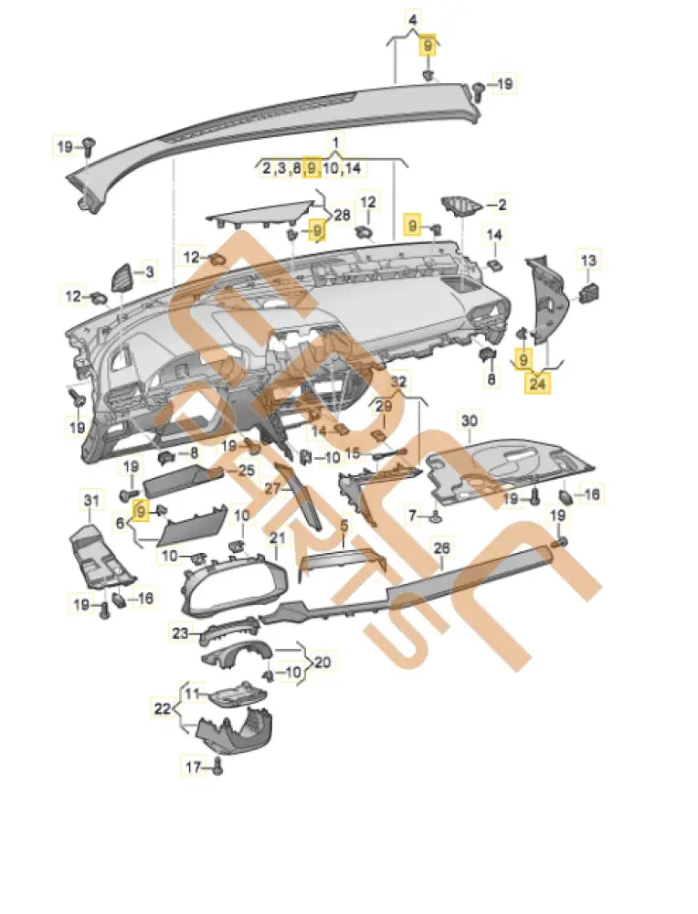 CUPRA FORMENTOR COVER DASHBOARD 5FC857036B 3V0857504