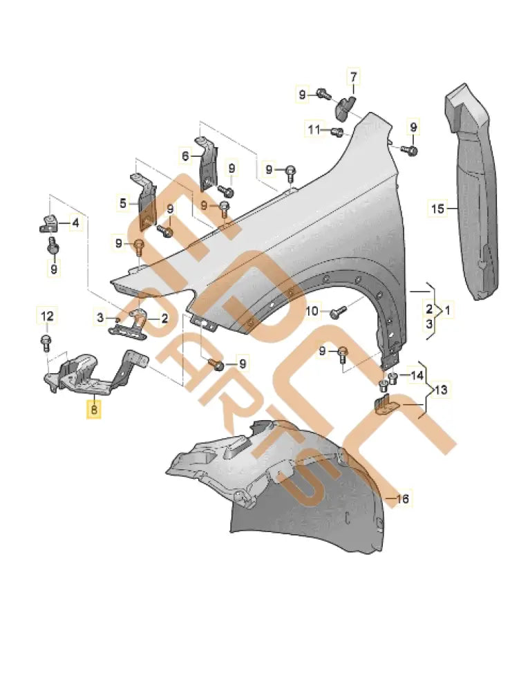 CUPRA FORMENTOR CROSS MEMBER WITH MOUNTING FOR HEADLIGHT LEFT 5FF821167B