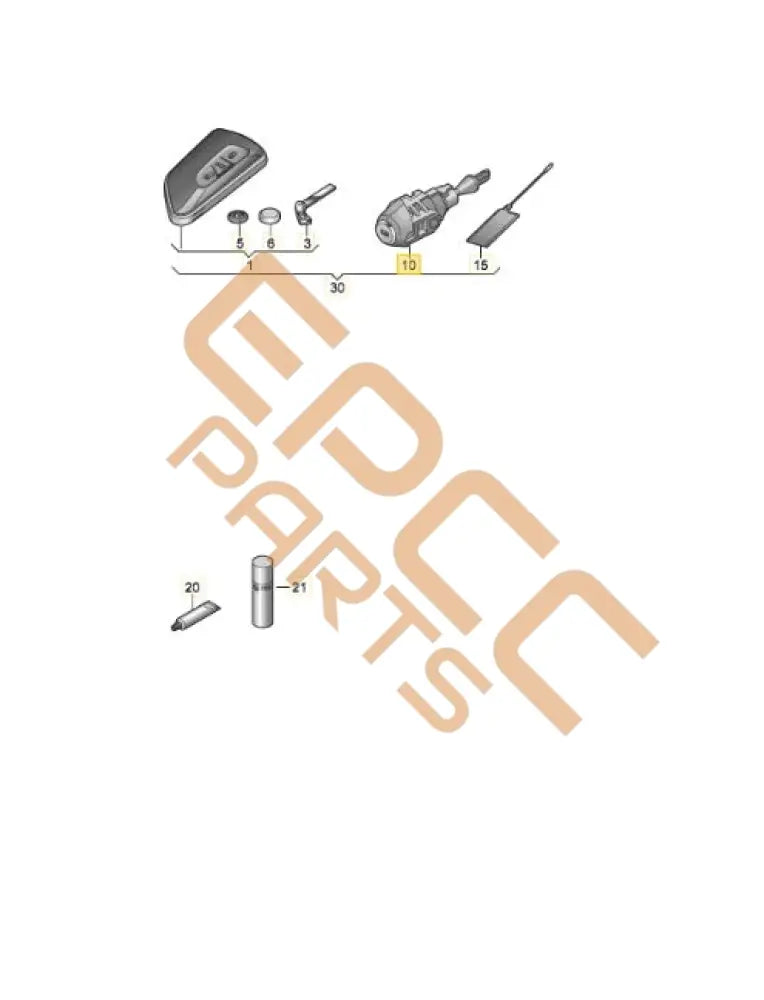 SEAT CUPRA FORMENTOR 2022 LOCK CYLINDE WITH HOUSING AND KEY 107837168GT