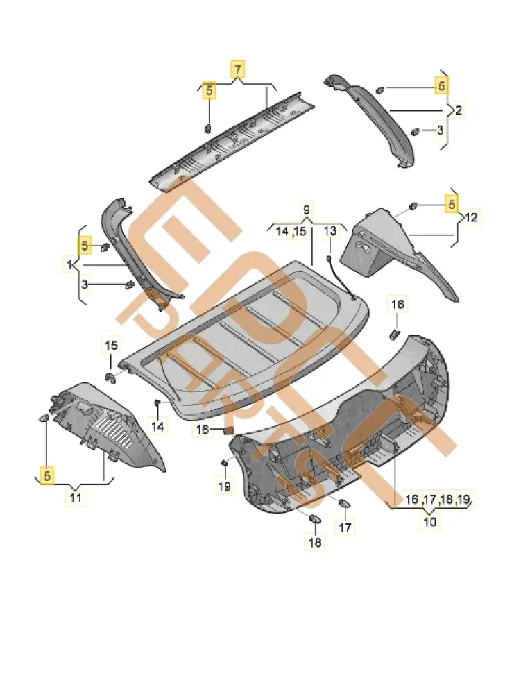 CUPRA FORMENTOR REAR LID TRIM PANEL 5FF867707