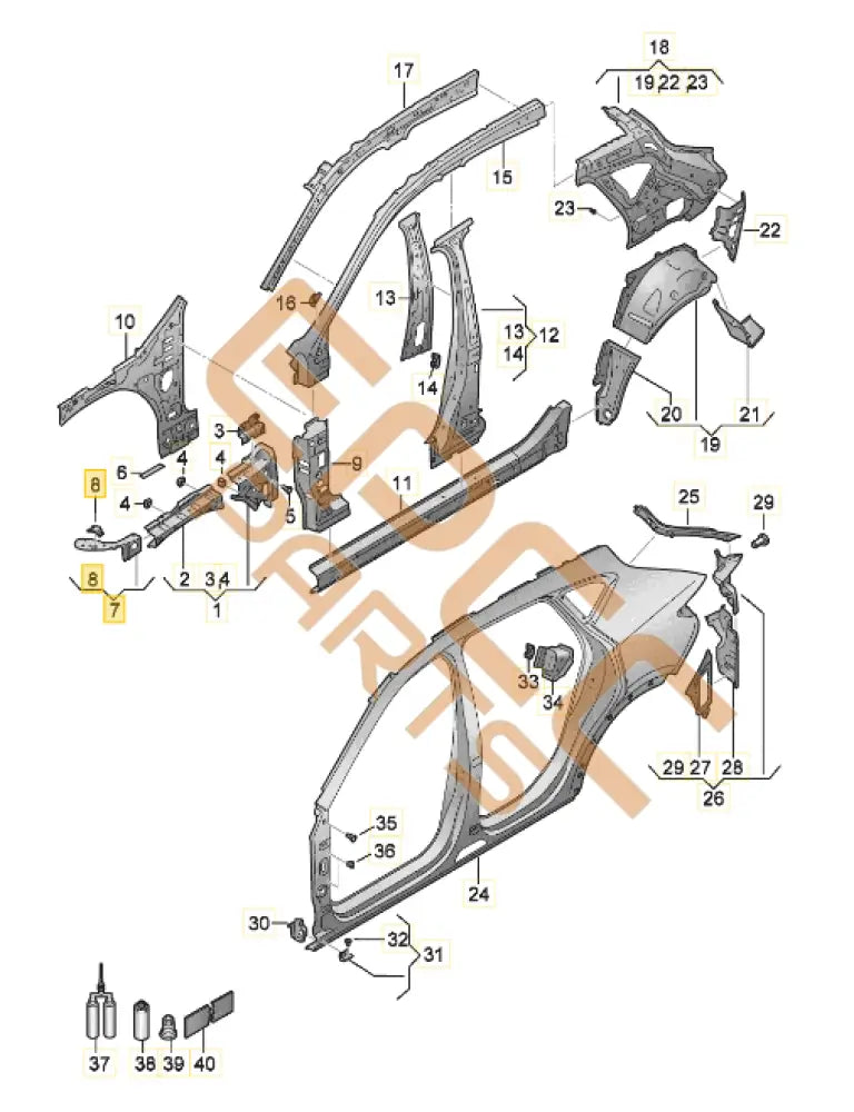 CUPRA FORMENTOR SIDE MEMBER EXTENSION 5FF809146