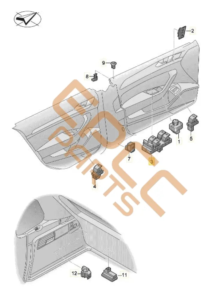 SEAT CUPRA FORMENTOR 2022 SWITCH FOR ELECTRIC WINDOW REGULATOR (DRIVERS SIDE) 5G0959857E