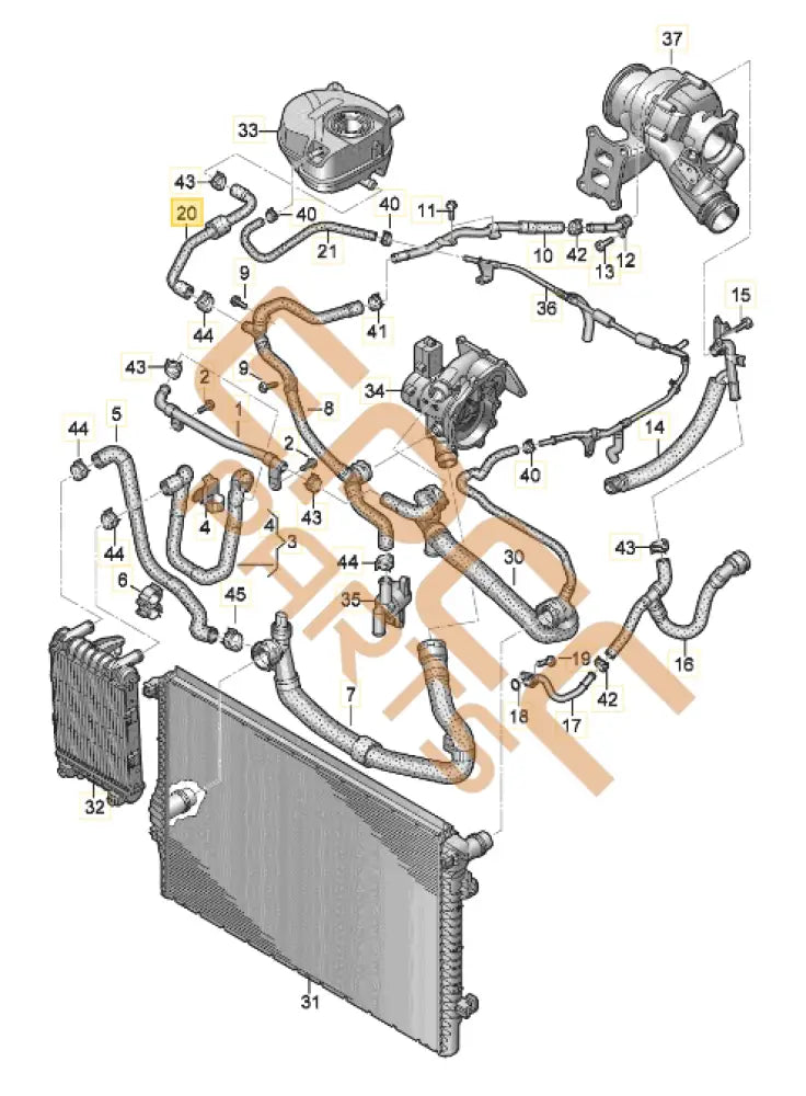 CUPRA LEON COOLANT HOSE 5WA121109D