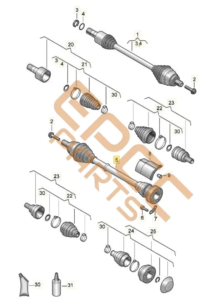 CUPRA LEON 2023 DRIVE SHAFT 5Q0407272ER