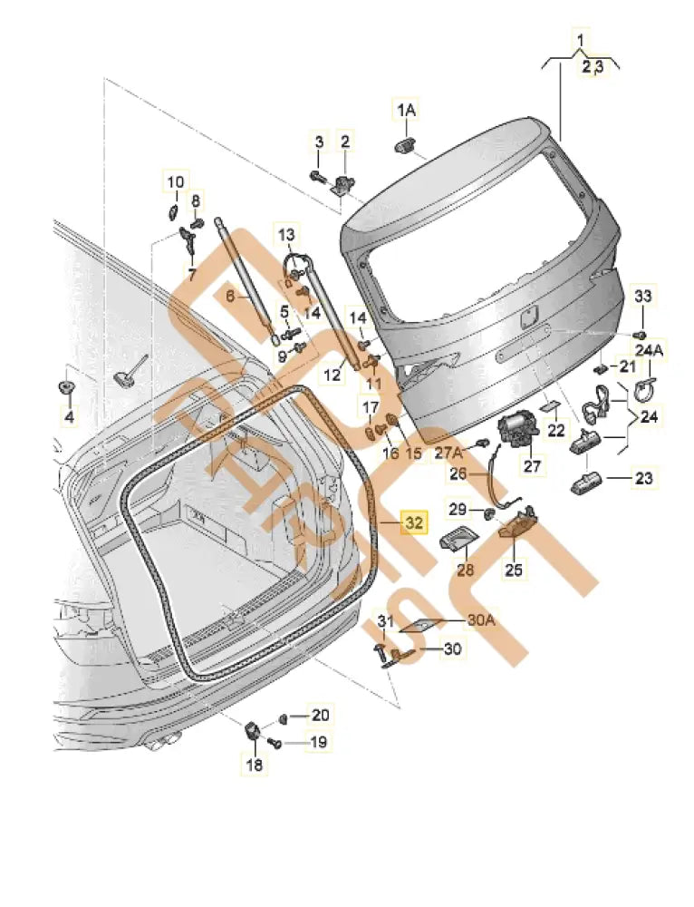 CUPRA LEON GASKET FOR FLAP 5FA827705F
