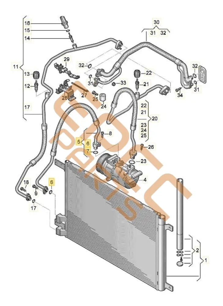 CUPRA LEON 2023 REFRIGERANT LINE 5WA816721