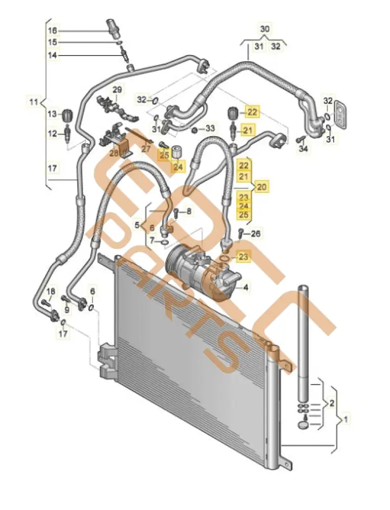 CUPRA REFRIGERANT LINE SET 5WA816743B 5WC816738A 5Q0816741C