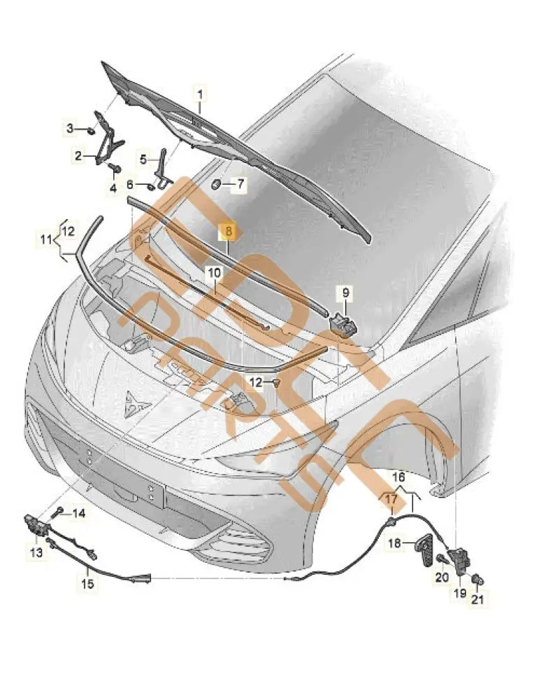 SEAT CUPRA LEON SEAL FOR WATER BOX 5FA823723