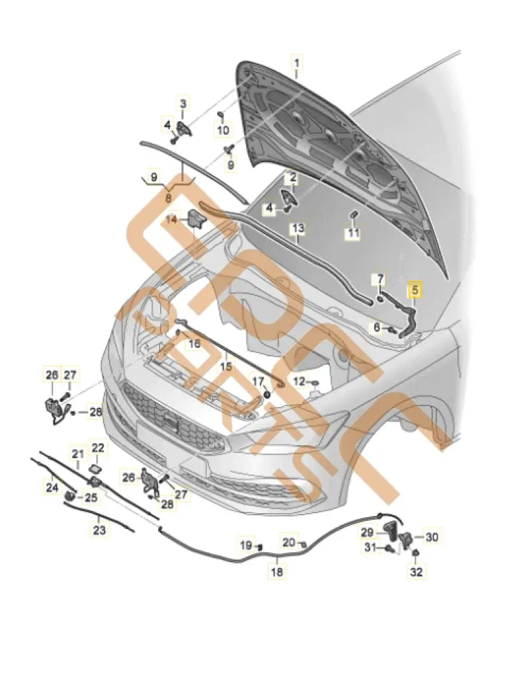 SEAT CUPRA LEON LID HINGE (LEFT) 5FA823301