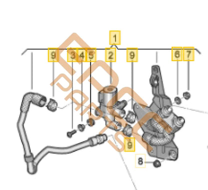5Q2820113E Coolant hose with solenoid switchover valve Formentor hybrit