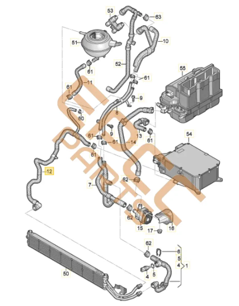 5WA121053C COOLANT HOSE HYBRIT FORMENTOR