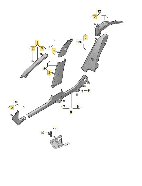CUPRA LEON 2023 A PILLAR TRIM RIGHT 5FA867234G