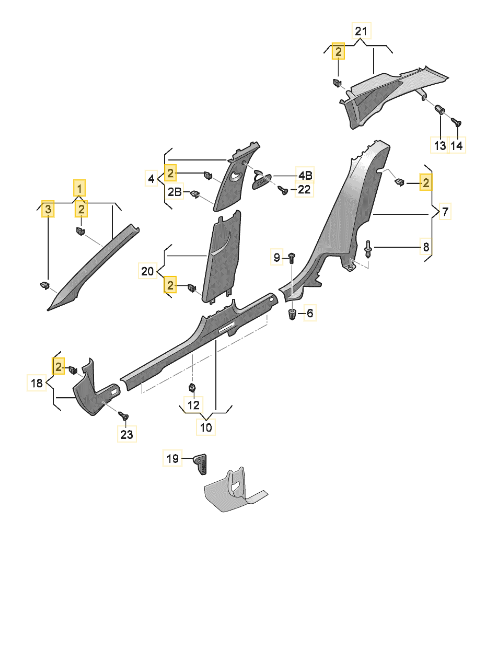 CUPRA ATECA A PILLAR TRIM 575867234C