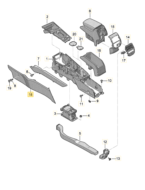 CUPRA CENTRE CONSOLE LEFT COVER 5FC863045