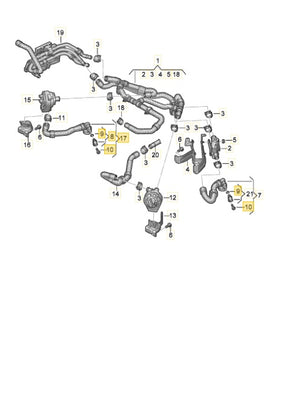 CUPRA BORN 2023 COOLANT HOSE WITH QUICK RELEASE COUPLING 1EA121036F
