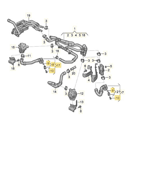 CUPRA BORN 2023 COOLANT HOSE WITH QUICK RELEASE COUPLING 1EA121036F