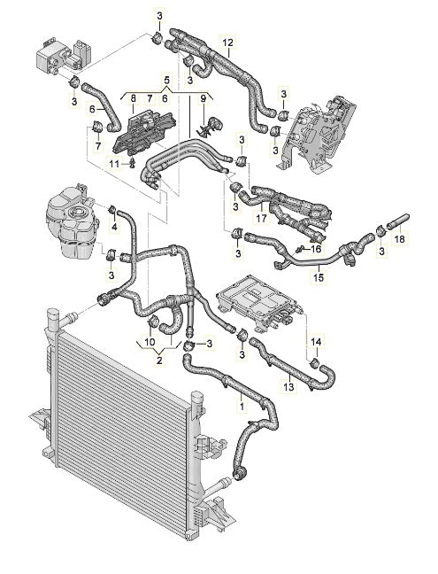 CUPRA BORN 2023 COOLANT PIPE 1EA121045D