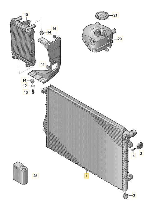 CUPRA LEON 2023 COOLER FOR COOLANT 5WA121251H