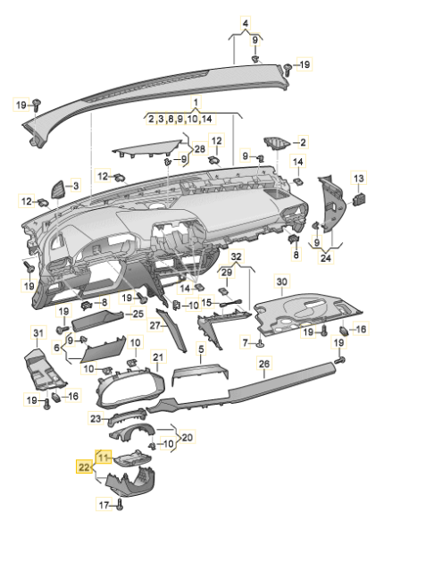 CUPRA COVER FOR STEERING COLUMN 5FA858559A