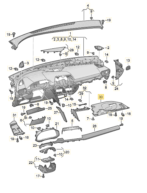 CUPRA FRONT DASHBOARD PANEL 5F2863083 5F2863667C