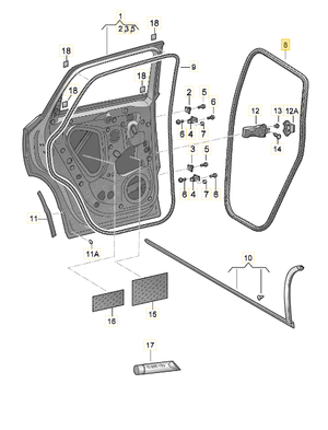 CUPRA LEON DOOR SEAL 5FA867367