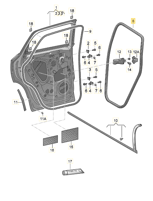 CUPRA LEON DOOR SEAL 5FA867367