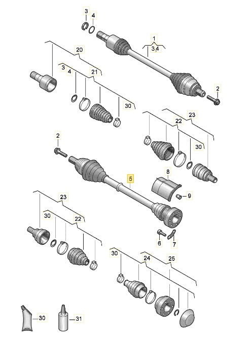 CUPRA LEON 2023 DRIVE SHAFT 5Q0407272ER