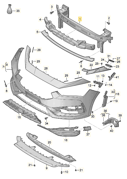 CUPRA LEON 2023 FRONT BUMPER CROSS MEMBER 5FA807109G
