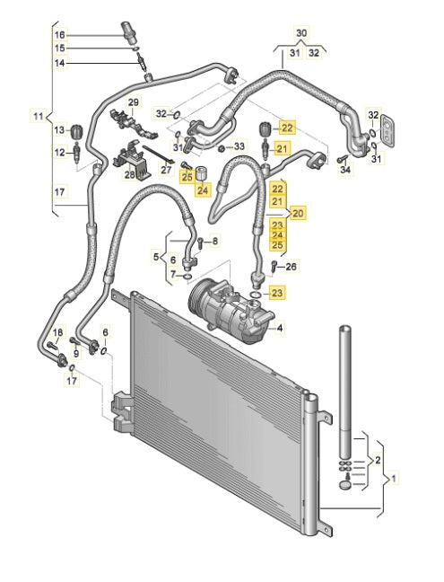 CUPRA LEON 2023 REFRIGERANT LINE SET 5WA816743B 5WC816738A 5Q0816741C