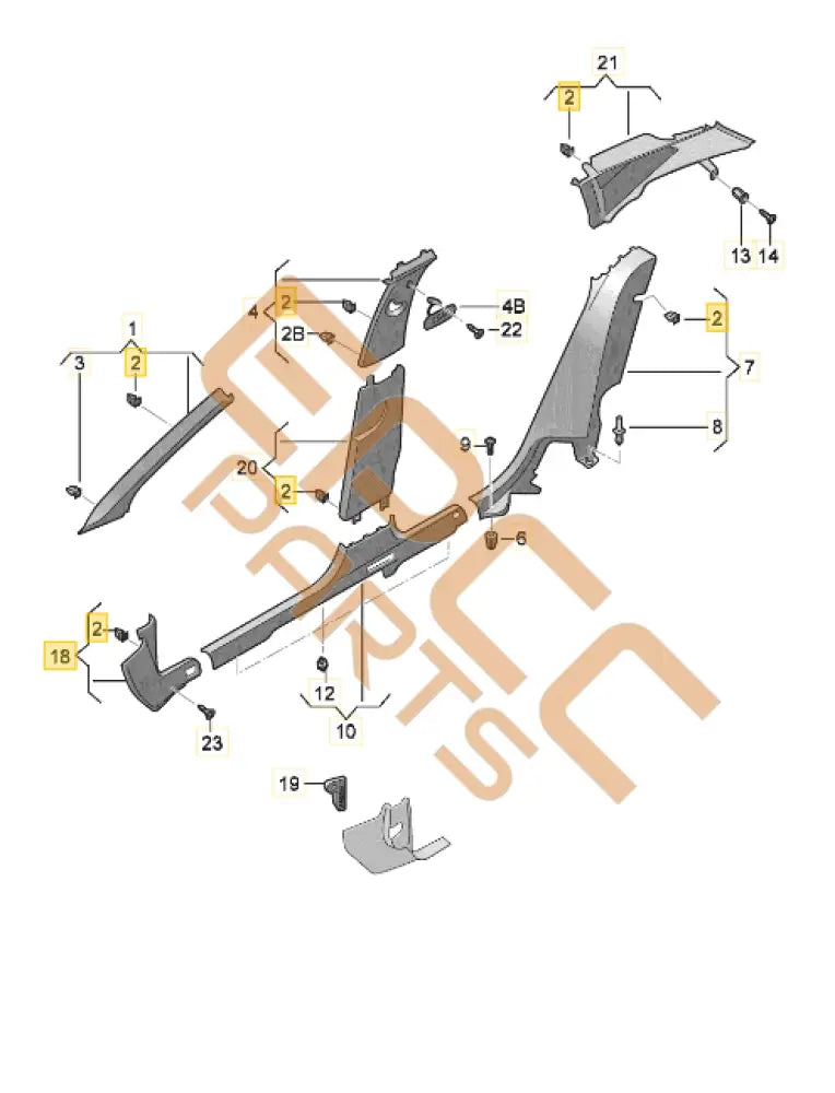 CUPRA ATECA A PILLAR TRIM LEFT LOWER 575863483